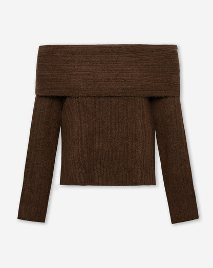 YARA OFF SHOULDER KNIT BRUIN