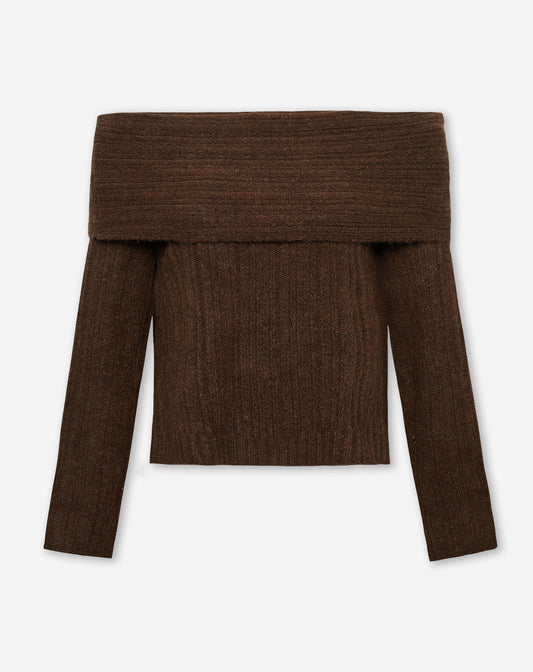 YARA OFF SHOULDER KNIT BRUIN