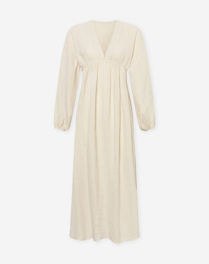 MOUSSELINE FLOWER TAPE MAXI DRESS ZAND