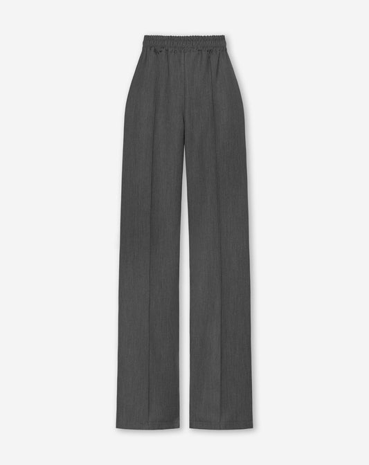 PINTUCK STRAIGHT LEG PANTALON DONKERGRIJS