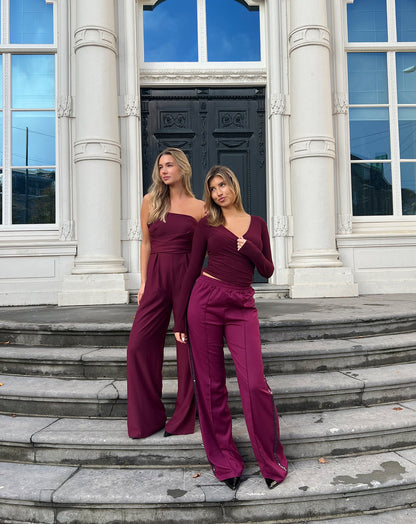 DANIE STRAPLESS JUMPSUIT BURGUNDY