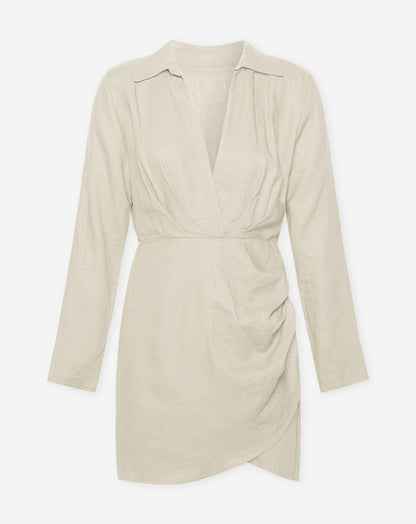 XELLY LINEN DRESS BEIGE