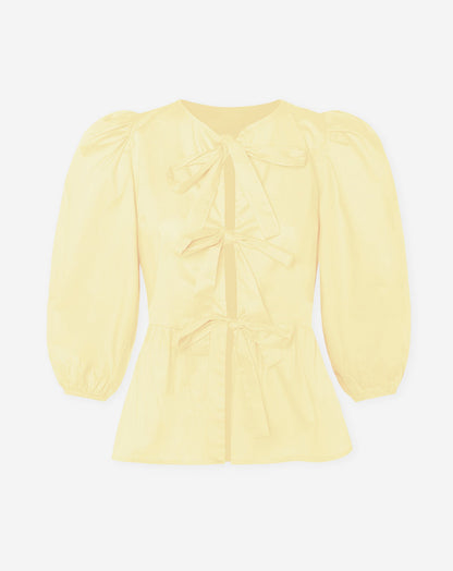 POPLIN BOWS TOP BOTERGEEL