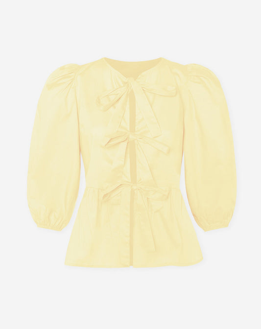 POPLIN BOWS TOP BOTERGEEL