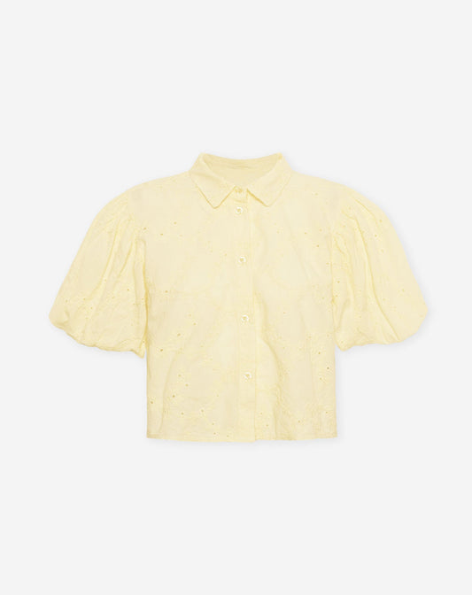 BRODERIE PUFF SLEEVE BLOUSE BOTERGEEL