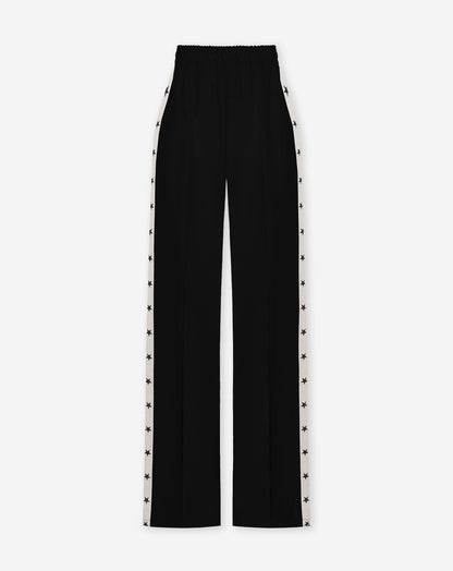 PINTUCK TAPE STRAIGHT LEG PANTALON ZWART