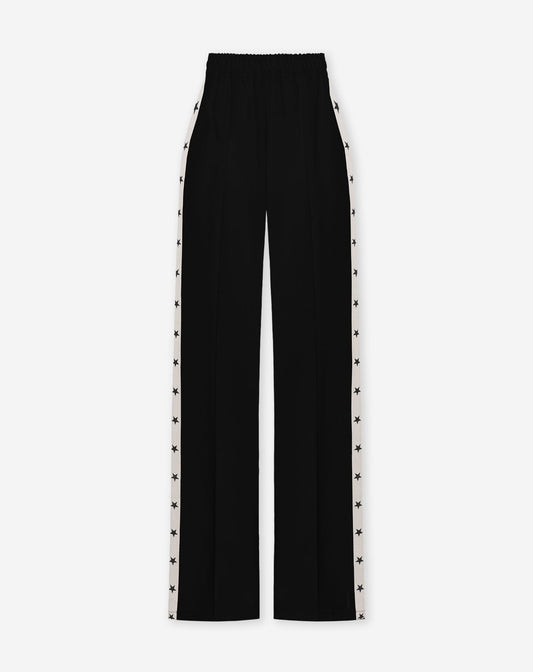 PINTUCK TAPE STRAIGHT LEG PANTALON ZWART