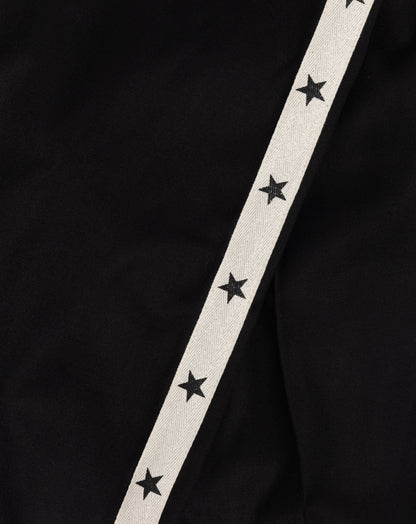 PINTUCK TAPE STRAIGHT LEG PANTALON ZWART
