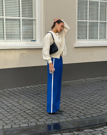 PINTUCK SATIN TAPE PANTALON TALL KOBALTBLAUW