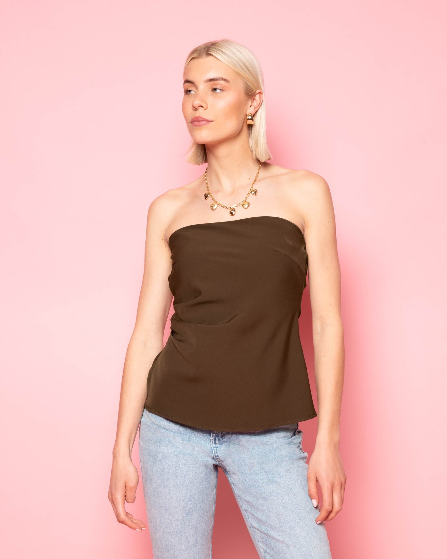 STRAPLESS RUCHED TOP BRUIN