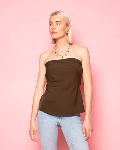 STRAPLESS RUCHED TOP BRUIN