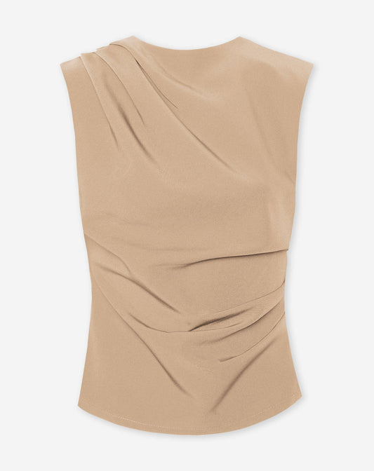 SOFIA RUCHED TOP MOKKA