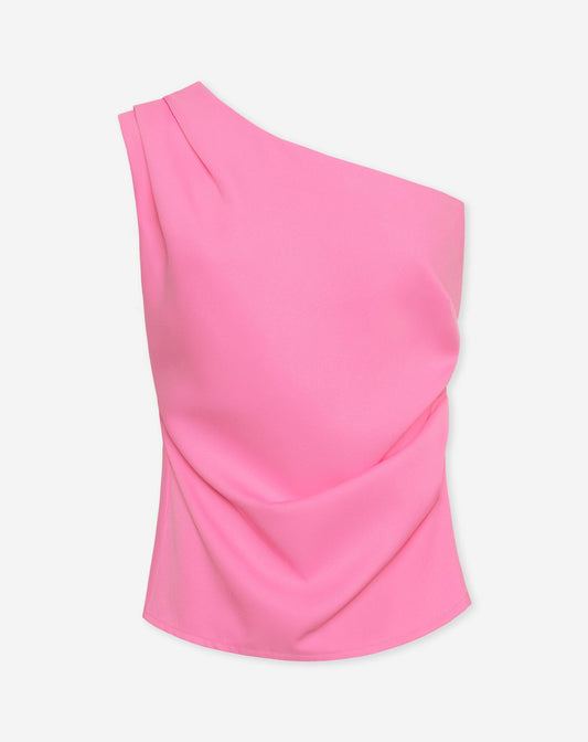 SOFIA ONE SHOULDER RUCHED TOP ROZE