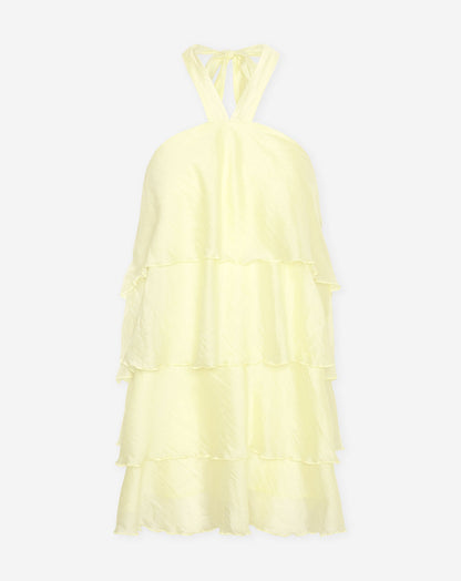 RUFFLE HALTER DRESS BOTERGEEL
