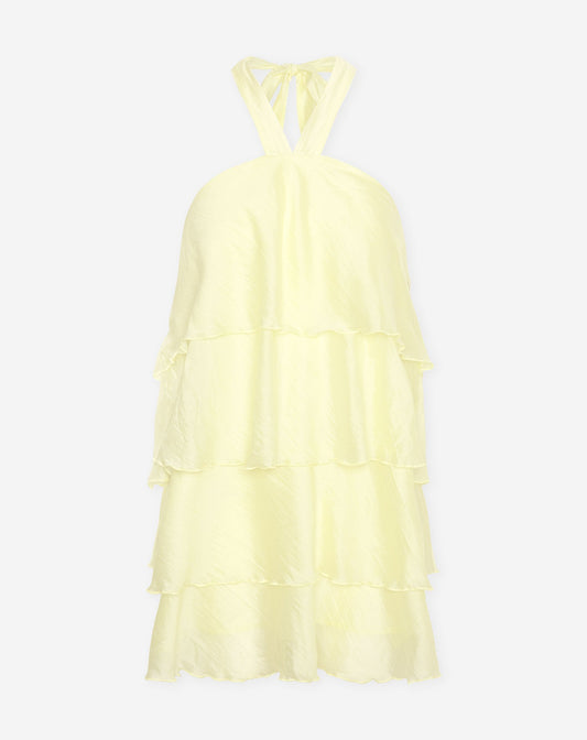 RUFFLE HALTER DRESS BOTERGEEL