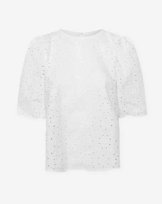 MAJKA FLOWER PUFF SLEEVE TOP WIT