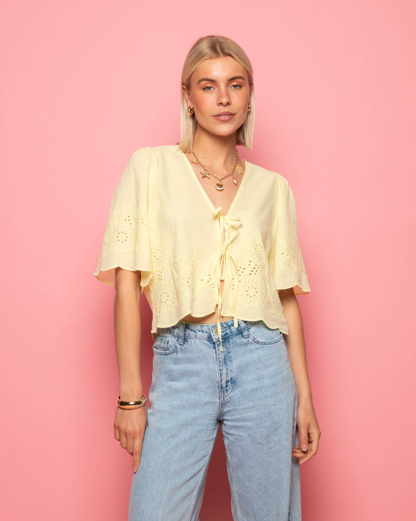 CARA BRODERIE CORD TOP BOTERGEEL