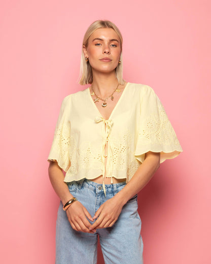 CARA BRODERIE CORD TOP BOTERGEEL