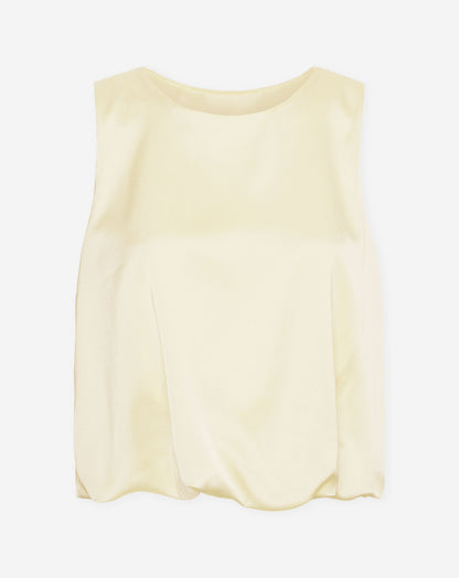 SATIN BUBBLE HEM TOP BOTERGEEL