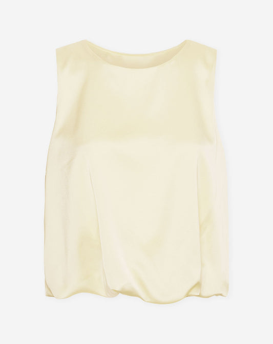 SATIN BUBBLE HEM TOP BOTERGEEL