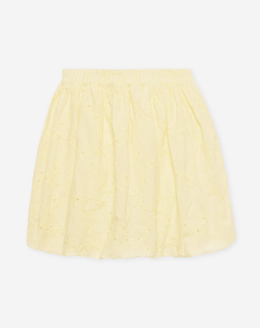 BRODERIE BUBBLE HEM SKIRT BOTERGEEL
