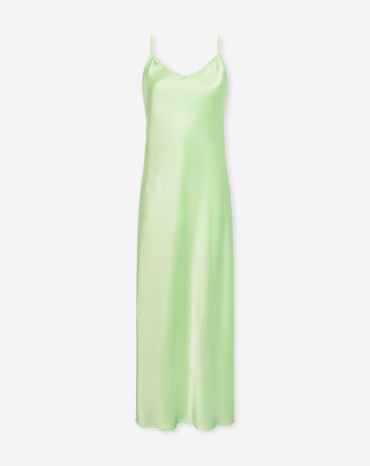 AVERY SATIN SLIP DRESS PISTACHE