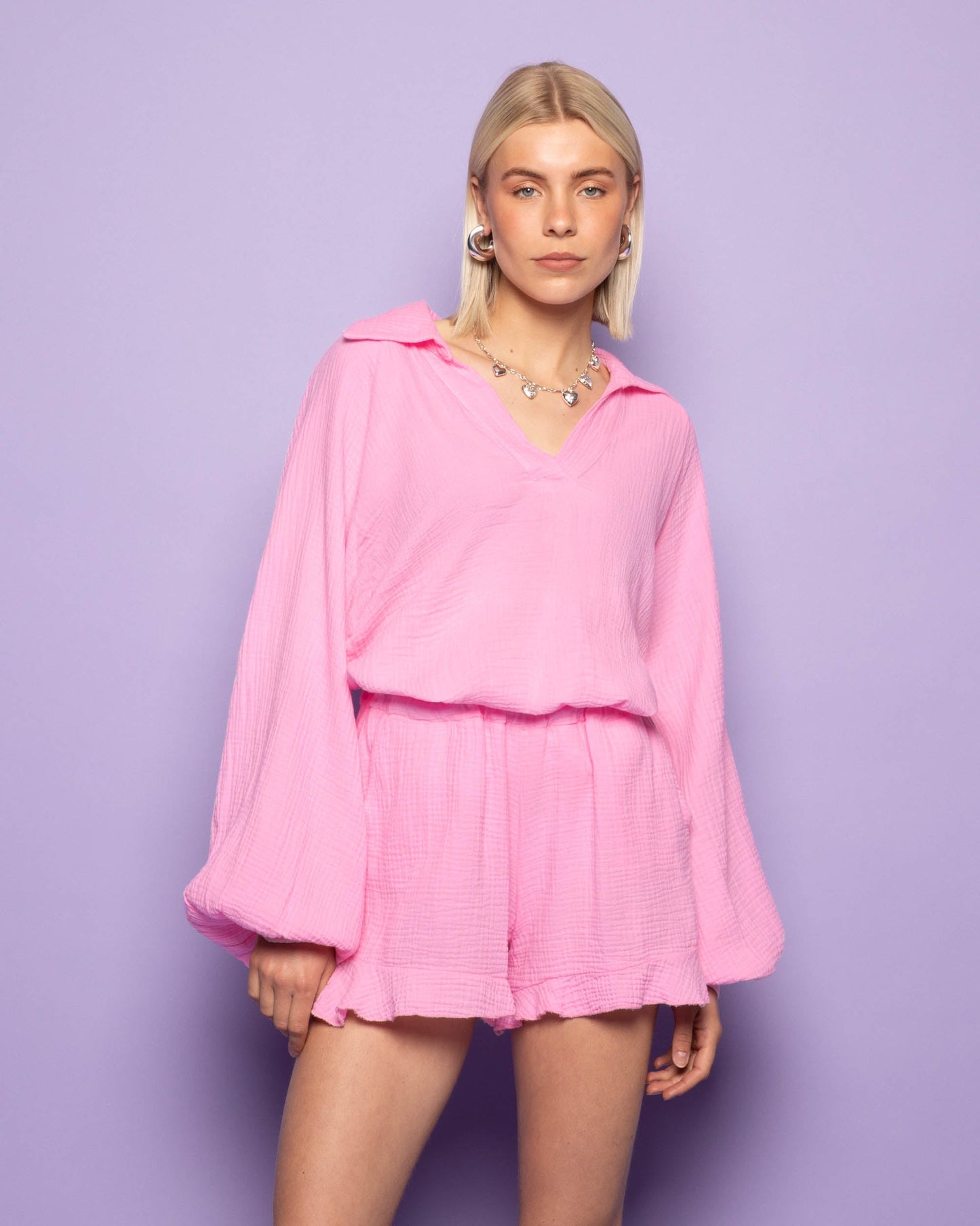 MOUSSELINE BLOUSE HARD ROZE