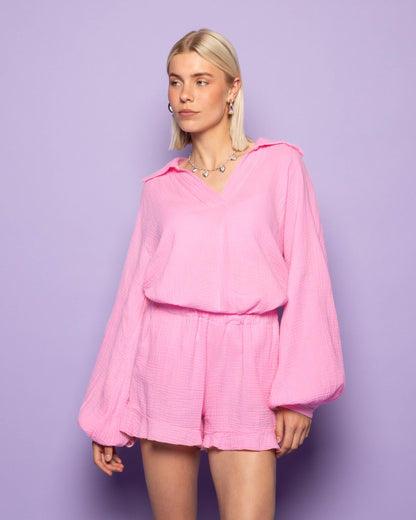 MOUSSELINE BLOUSE HARD ROZE