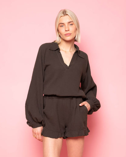 MOUSSELINE BLOUSE BRUIN