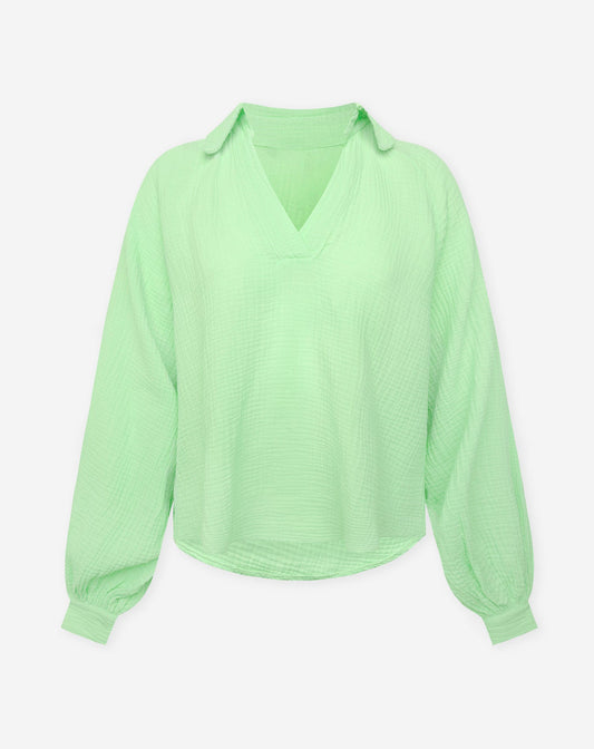 MOUSSELINE BLOUSE PISTACHE