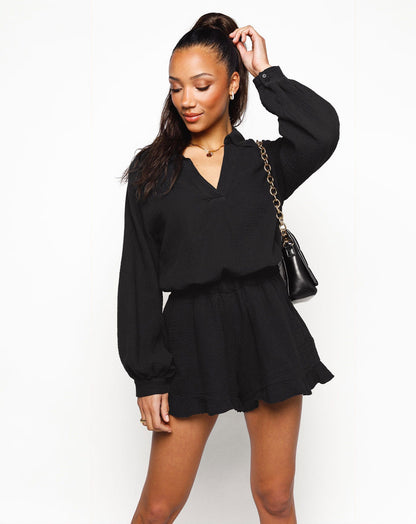 MOUSSELINE BLOUSE ZWART