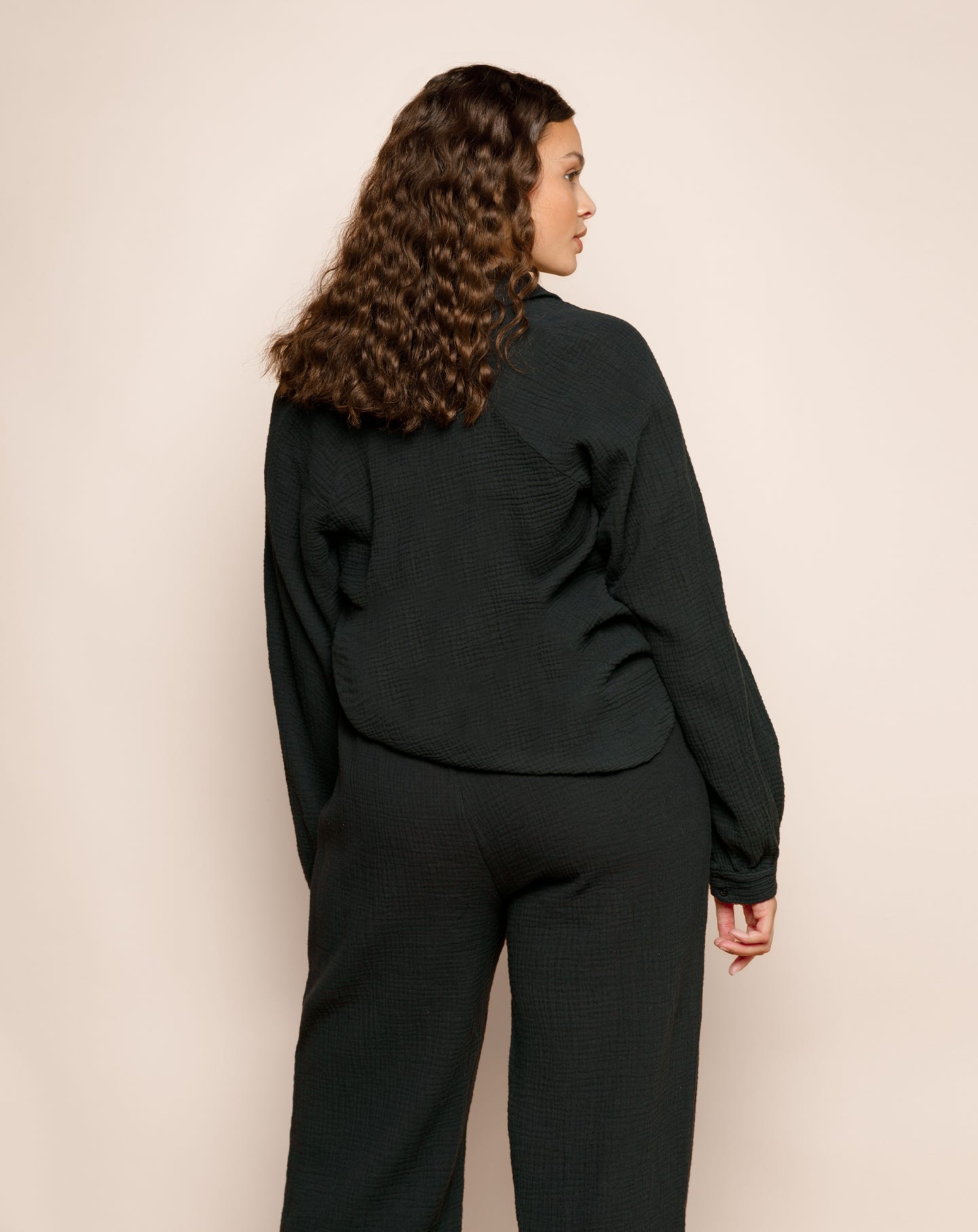 MOUSSELINE BLOUSE ZWART