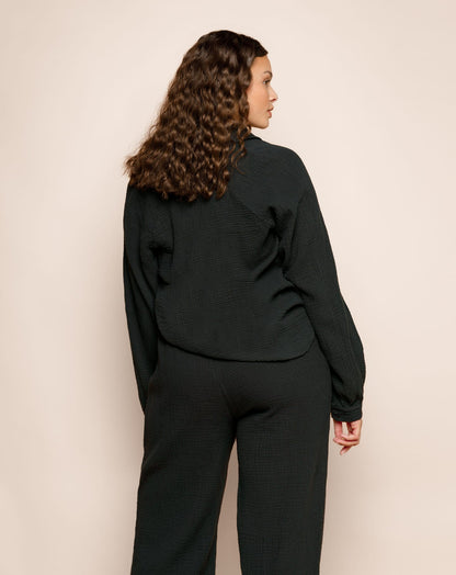 MOUSSELINE BLOUSE ZWART