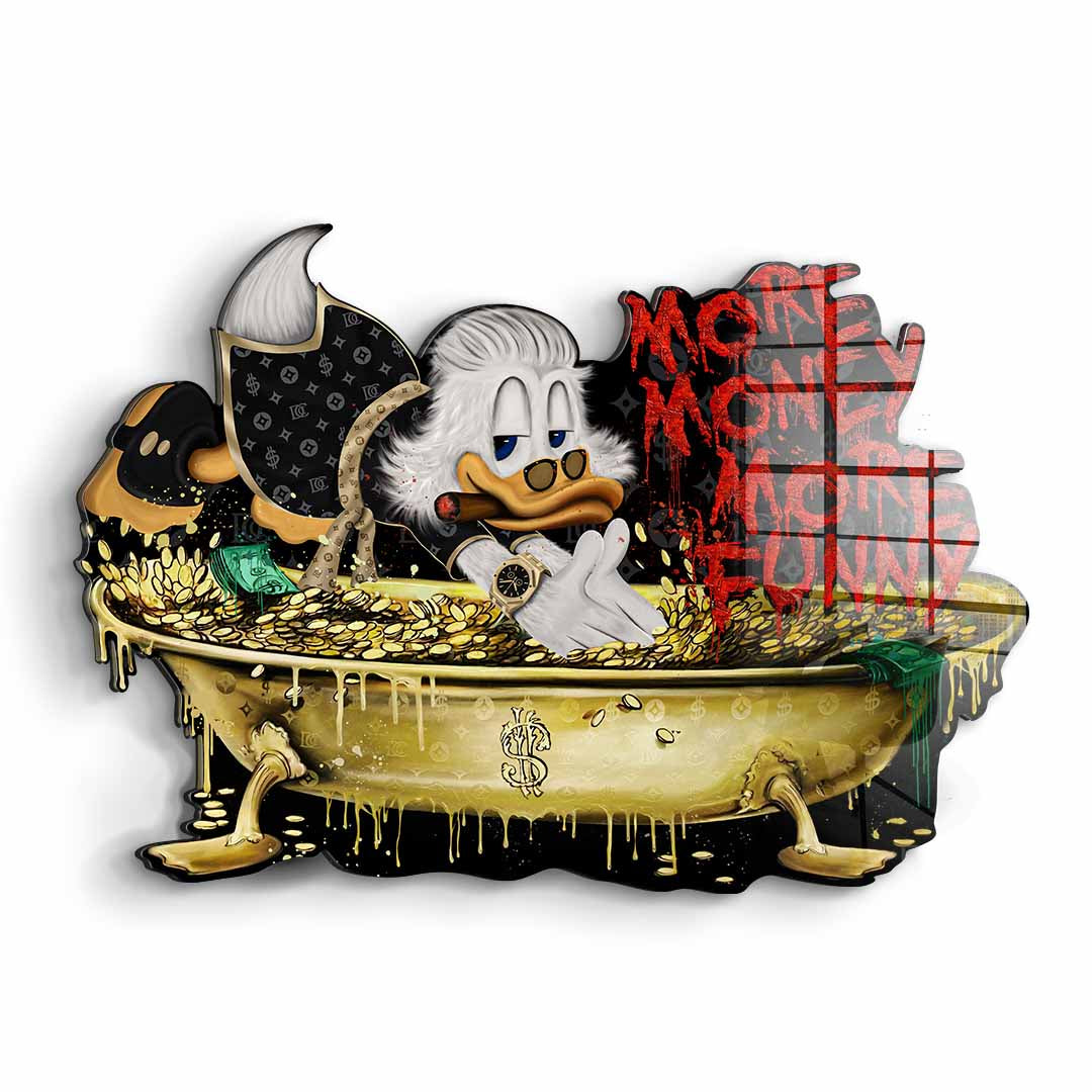 Wandskulptur More Money Duck - Acrylglas 