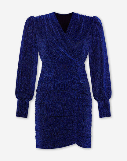 MAE GLITTER DRESS KOBALTBLAUW