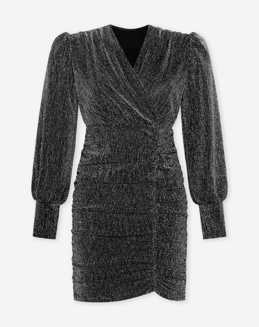 MAE GLITTER DRESS ZILVER