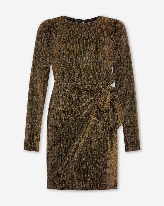 LUCY GLITTER KNOT DRESS GOUD