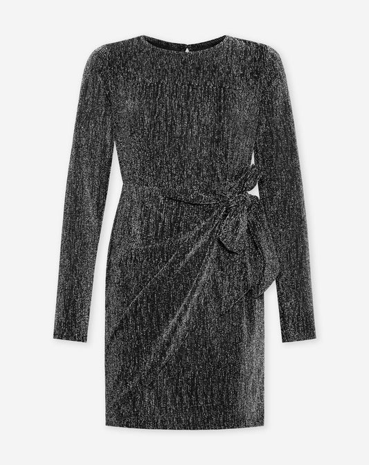 LUCY GLITTER KNOT DRESS ZILVER