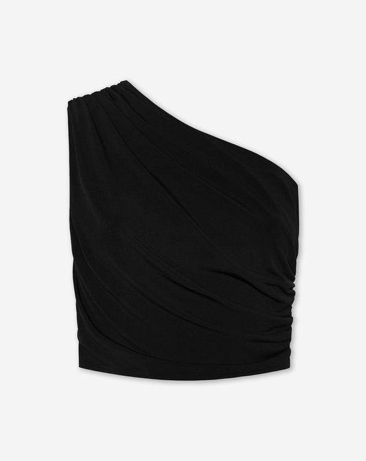 SLEEVELESS RUCHED TOP ZWART