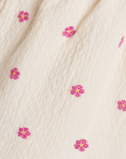 VIVIAN FLOWER EMBROIDERY PLAYSUIT ROZE