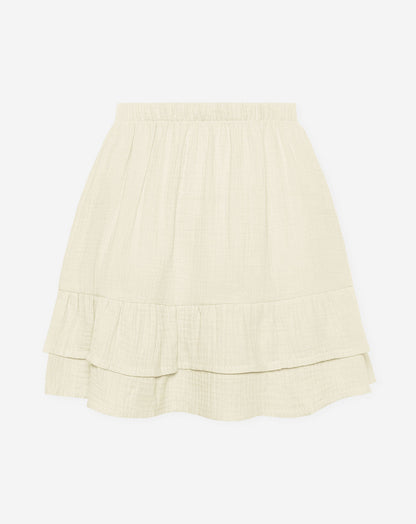 MELODY MOUSSELINE RUFFLE SKIRT BEIGE