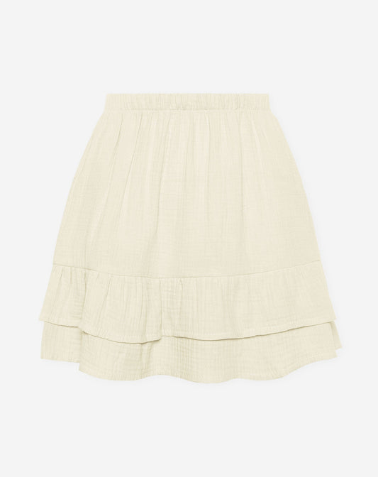 MELODY MOUSSELINE RUFFLE SKIRT BEIGE