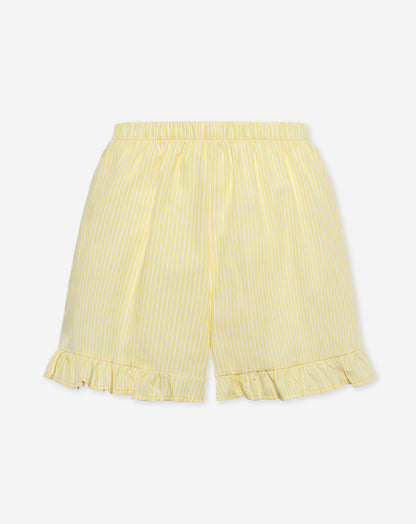 ANNE STRIPE RUFFLE SHORTS GEEL