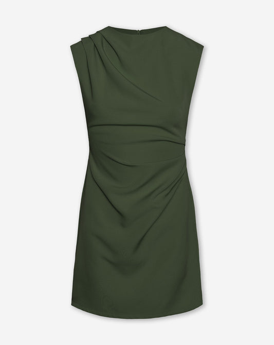 SOFIA RUCHED DRESS LEGERGROEN