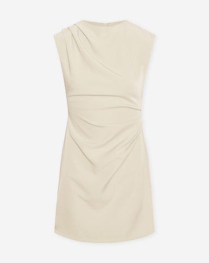 SOFIA RUCHED DRESS BEIGE