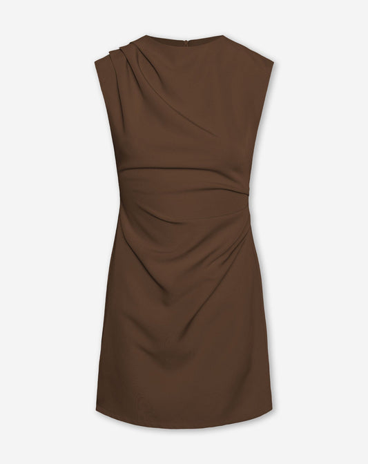 SOFIA RUCHED DRESS BRUIN