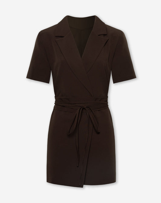 SADIE SHORT SLEEVE BLAZER DRESS BRUIN