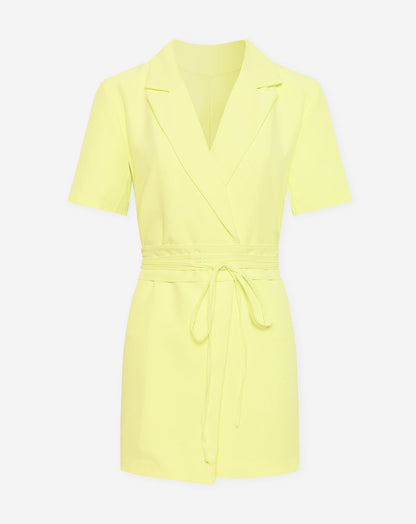 SADIE SHORT SLEEVE BLAZER DRESS GEEL