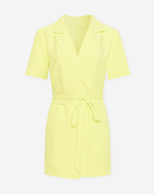 SADIE SHORT SLEEVE BLAZER DRESS GEEL