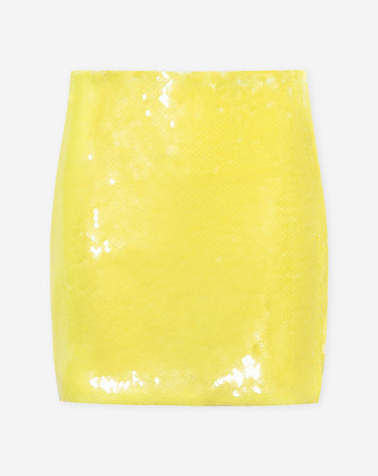 LIV SEQUINS SKIRT GEEL